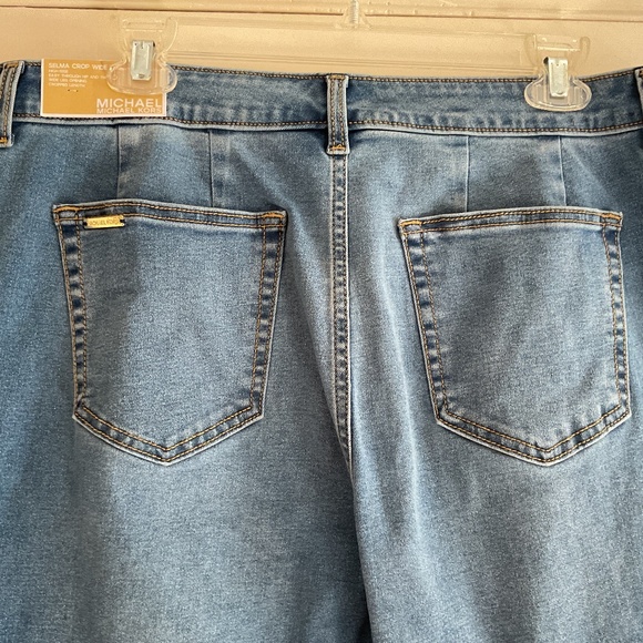 NWT Michael Kors Selma Crop Wide Legs Woman Jeans Size US 16 - Picture 4 of 9